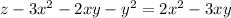 z-3x^2-2xy-y^2=2x^2-3xy