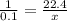 \frac{1}{0.1} = \frac{22.4}{x }