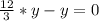 \frac{12}{3}*y - y = 0