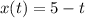 x(t)=5-t