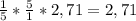 \frac{1}{5}*\frac{5}{1} *2,71=2,71