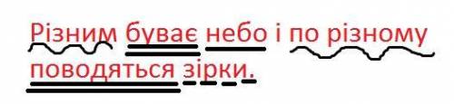 Синтаксичний розбір речення різним буває небо і по різному поводяться зірки.​