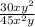 \frac{30x {y}^{2} }{45 {x}^{2}y }