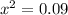 x^2=0.09