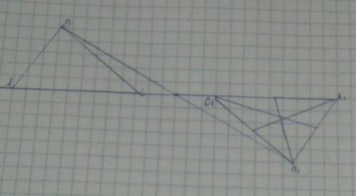 В треугольнике ABC угол C = 100 градусам, AC = 3 см ,BC = 4 см. Постройте треугольник ABC и его обра