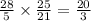 \frac{28}{5} \times \frac{25 }{21} = \frac{20}{3}