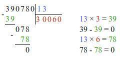 Вычислите 390 780 : 13. Столбиком