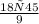 \frac{18ч 45}{9}