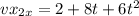 vx_{2x} =2+8t+6t^{2}