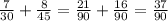 \frac{7}{30} + \frac{8}{45} = \frac{21}{90} + \frac{16}{90} = \frac{37}{90}