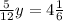 \frac{5}{12} y = 4 \frac{1}{6}