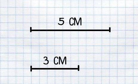 Начерти отрезок у которого 5 см и 3 см​