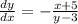 \frac{dy}{dx} = - \frac{x + 5}{y - 3 } \\