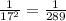 \frac{1}{17^{2} } =\frac{1}{289}