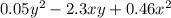 0.05y^{2} - 2.3xy + 0.46x^{2}