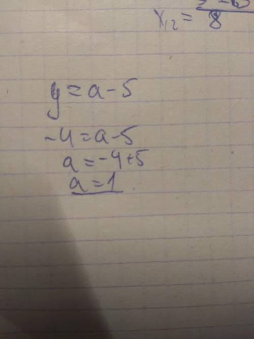 Дана функция = a – 5. При каких значениях а значение функции равно -4?a = ?​