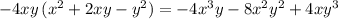 -4xy\, (x^2+2xy-y^2)=-4x^3y-8x^2y^2+4xy^3