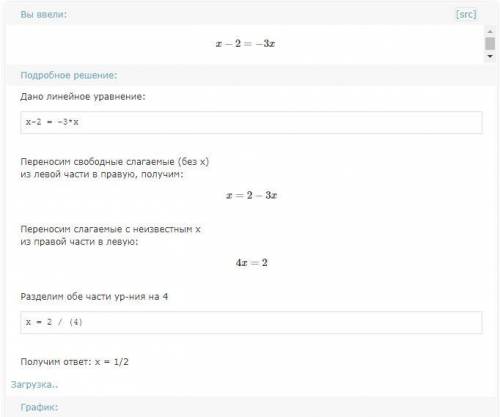 Решите уравнения x-2=-3x