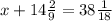 x + 14\frac{2}{9} = 38\frac{1}{18}