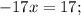 -17x=17;