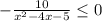 -\frac{10}{x^{2} -4x - 5} \leq 0