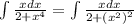 \int\limits \frac{xdx}{2 + {x}^{4} } = \int\limits \frac{xdx}{2 + { ({x}^{2} )}^{2} }