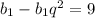 b_1 - b_1q^2=9