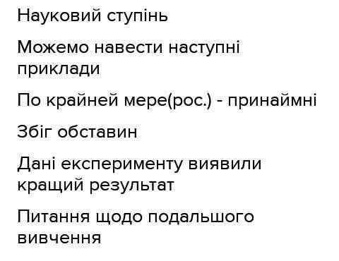 Поміркуйте, чи є нормативними такі вислови. При потребі виправіть помилкові варіанти. Наукова ступін