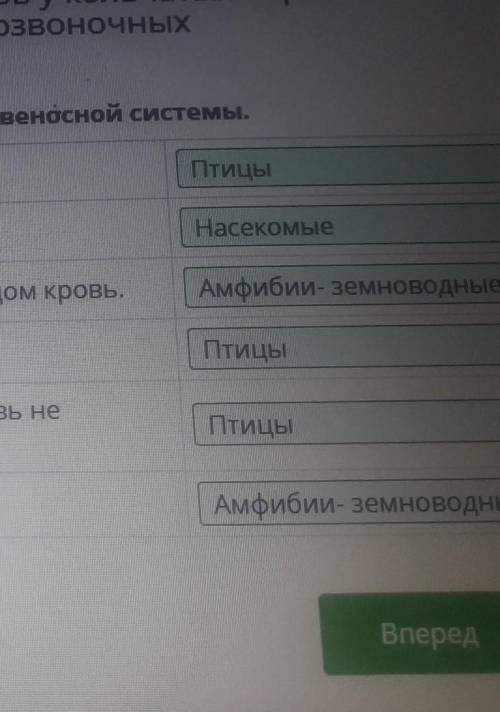 Соотнесите представителей животного мира с описанием их кровеносной системы​