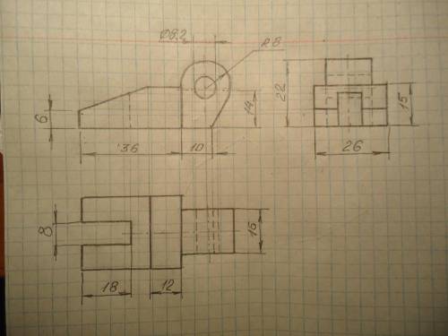 ПРЕДМЕТ ЧЕРЧЕНИЕ Нужно нарисовать в масштабе 1 к 1,чтобы было видно 3 вида: сбоку,сверху,слева