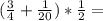 (\frac{3}{4} + \frac{1}{20} ) * \frac{1}{2}=