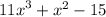 {11x}^{3} + x^{2} - 15