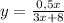 y=\frac{0,5x}{3x+8}