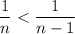 \dfrac{1}{n}