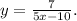 y=\frac{7}{5x-10} .