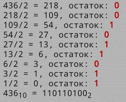 Представьте число436 в форме пк