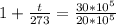 1+\frac{t}{273}=\frac{30*10^{5} }{20*10^{5} }