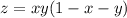 z = xy(1 - x - y)