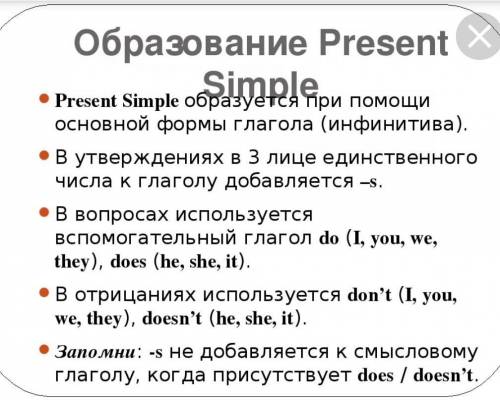 Как образуется паст и презент симпл точнее предложение как образуется еслив можно то в программе 6-7