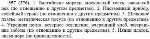 357. 1. Замените словосочетания синонимичными, по- строенными по схеме прил. + сущ.».2. Какие призна