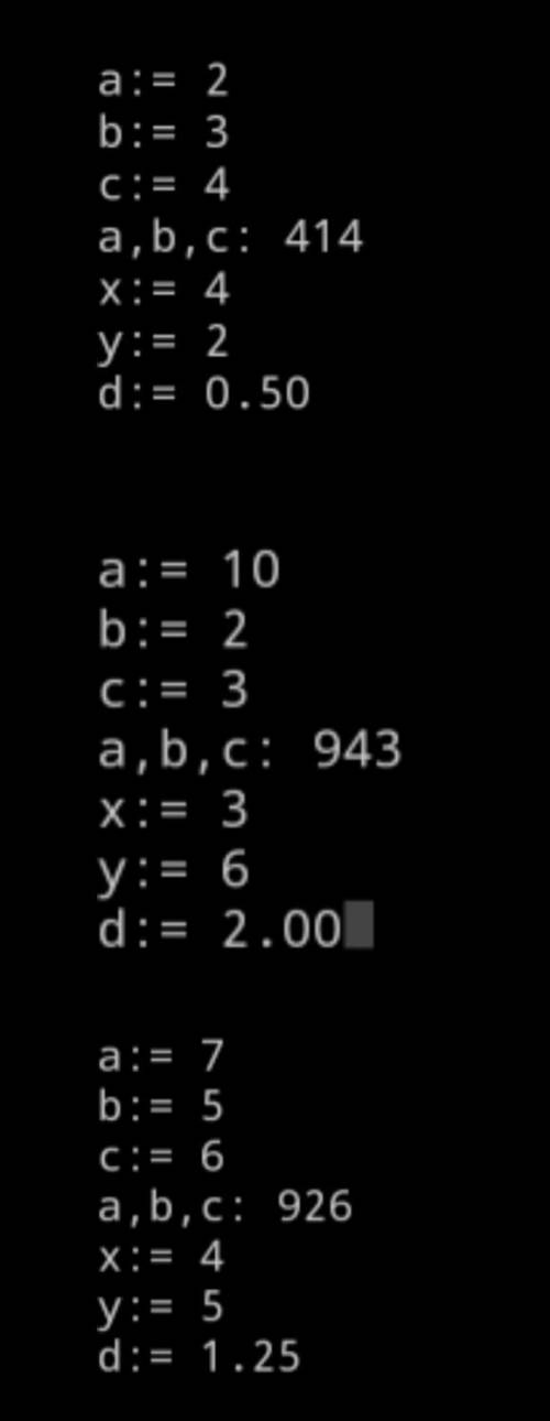 Дана программа: var a,b.x,y,c: integer; d:real; begin write('a='); readln(a); write('b='); readln(b)