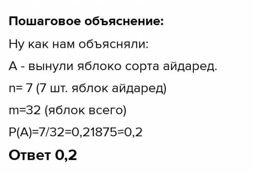 В корзине у продавца лежат следующие сорта яблок: мельба — 15 шт., Гренни Смит — 2 шт., айдаред — 8