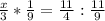 \frac{x}{3}*\frac{1}{9}=\frac{11}{4} : \frac{11}{9}