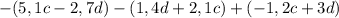 -(5,1c-2,7d)-(1,4d+2,1c)+(-1,2c+3d)