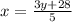 x = \frac{3y + 28}{5}