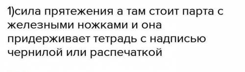 1. Какая сила удерживает от падения тетрадь на столе? Изобразите се схематично, на рисунке укажите:а