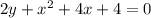 2y+x^{2} +4x+4=0