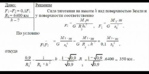 6.Определите высоту над Землей, где сила тяготения уменьшилась на 20%? Радиус Земли принять 6400км.