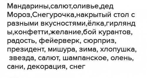 НАПИШИТЕ КАК МОЖНО БОЛЬШЕ НОВОГОДНИХ СЛОВ ИЗ 11 БУКВ! ​