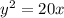 y^2=20x